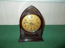 1930S LINCOLN DESK CLOCK RUNS QUIET ACCURATE TIME