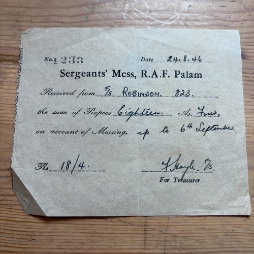 1946 raf palam sergeant - palam, sergeant’s