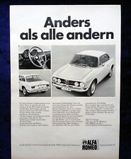 1969 Alfa Romeo Giulia GTV 1750 ....... Original Advertising