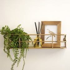 Industrial Gold Shelving Unit Metal Wall Shelf Indoor Bathroom Display Storage