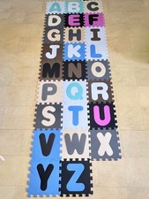 26 Piece Alphabet Childrens Play Mats - Jigsaw Style Colourful Foam 30cm Squares