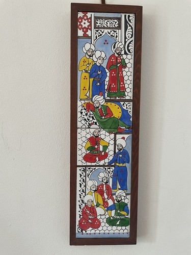 Vintage framed turkish ceramic - vintage,