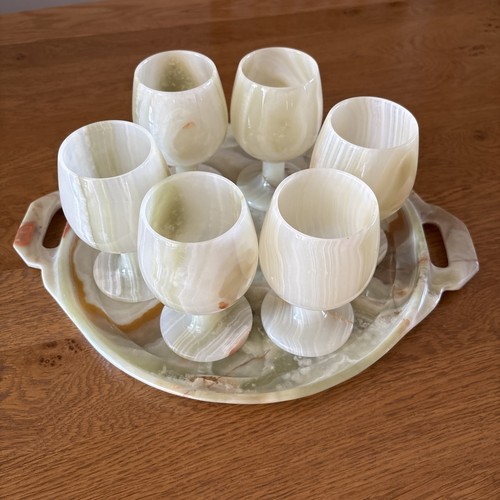 Vintage onyx marble goblets - vintage,