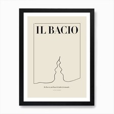Il Bacio The Kiss Dante Stone Art P Framed Wall Art Poster Canvas Print Picture
