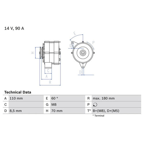 Bosch car alternator 12v - bosch,