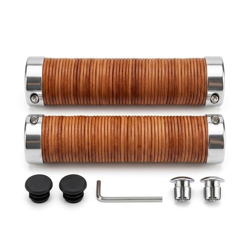 Leather bike grips - bike,