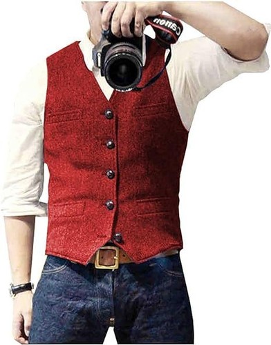 New mens vest herringbone - vest,