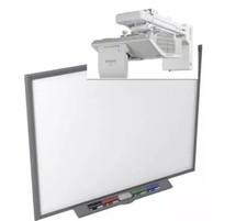 77” SB680 INTERACTIVE SMART BOARD AND HITACHI ULTRA SHORT THROW HDMI PROJECTOR.