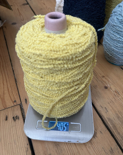 Yellow boucle yarn - boucle, cone
