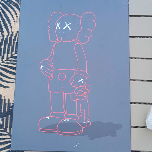 Kaws metal wall art print - kaws,