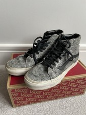 UK Size 5 VANS High Top Sneakers Pebble Snake Grey / Black Trainers