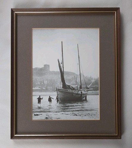 Framed print penzance lugger - framed,