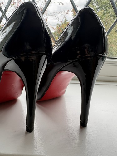 Red soled black shiny - black,