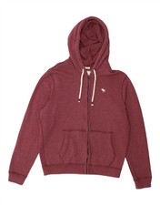 ABERCROMBIE & FITCH Mens Muscle Zip Hoodie Sweater XL Burgundy Cotton PF04