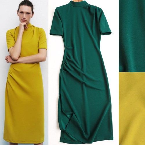 Zara oriental qipao mustard - zara,