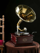 Gramophone With Brass Horn ~