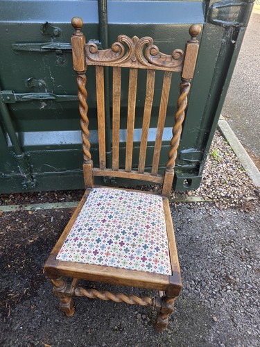 Vintage oak barley twist chair - oak,