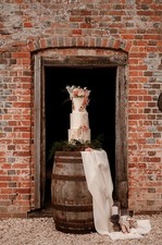 Rustic Log Slice 13 X 13.5 Inch Wood Wedding Cake Stand Centerpiece