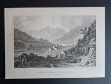 Antique (1831) print - Snowdon from Capel Curig - Wales - H. Gastineau