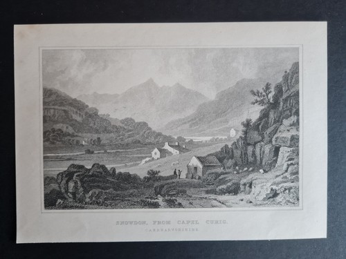 Antique print snowdon - print,