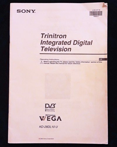 Sony wega trinitron 28dl10u - trinitron, kd-28dl10u