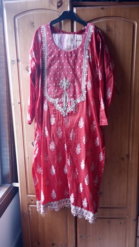 Red salwar kameez piece - red, 3-piece