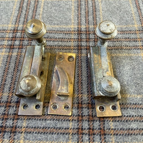 Victorian brass sash window - brass,