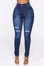 Fashion Nova High wasted Skinny Blue Jeans, USA Size 5 