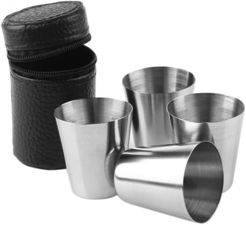Stainless steel shot cups - steel, cups,4/6