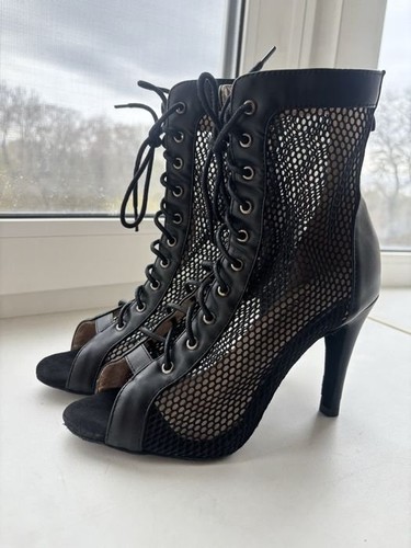 Women heels black leather - women,