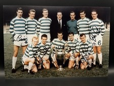 Celtic 1967 European Cup Team Photo signed x 6 12x8 Photo COA FREE POSTAGE