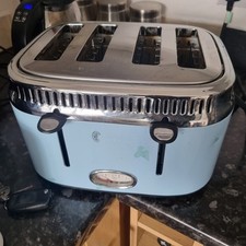 Russell Hobbs 2 Slice Toaster In Blue Fair Condition Used Working Order See Pics