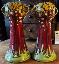 Pair Of Art Nouveau Minton Secessionist Porcelain Vases