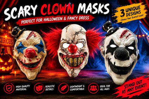 Scary clown mask - clown, halloween