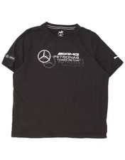 PUMA Mens Mercedes AMG Petronas Graphic T-Shirt Top 2XL Black Cotton NH03