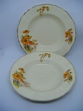 2 x Vtg Cereal Bowls J & G Meakin SUNSHINE Rp 561073 Reg'd SOL 391413 Yellow
