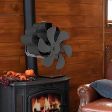 Flue Pipe Heat Powered Fireplace Fan 6 Blade Working 140-662°F Height 16cm