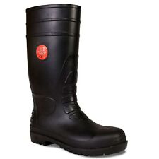 SAFETY WELLINGTON BOOT,SIZE 14,BLACK,VET,HORSE,FARM,YARD,STEELTOE/MIDSOLE,MUCKER