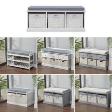 Wooden Shoe Bench Cabinet