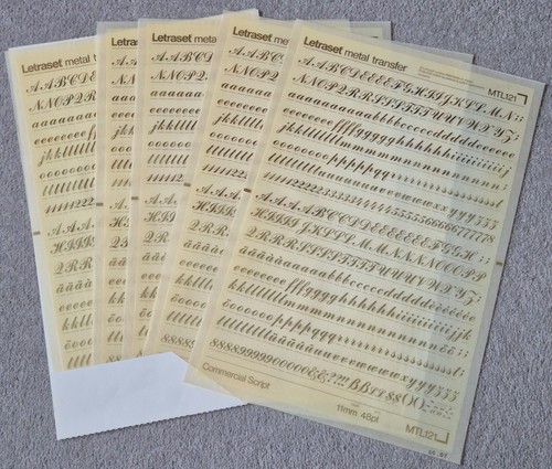 Full sheets of - 5, letraset