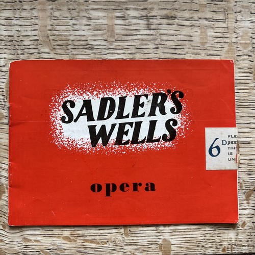 Sadlers wells opera booklet - opera,