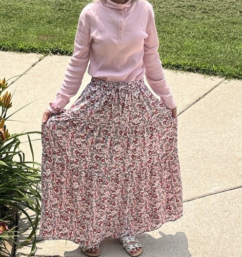 Maxi skirt flowy floral tiered - maxi,