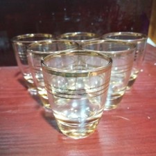 Set 6x Gold Colour Striped