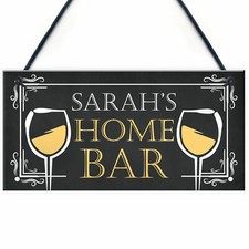 HOME BAR Sign Personalised Hanging Garden Summerhouse Shed Sign Alcohol Gift