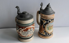 2 German Stein Vintage Beer Mugs