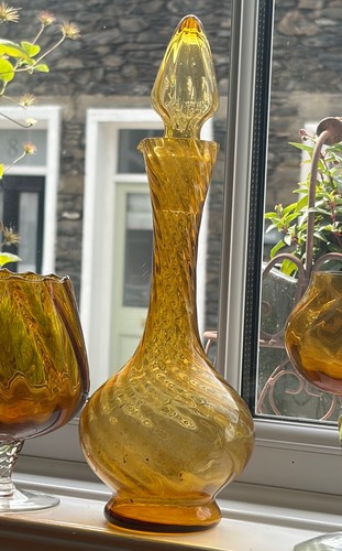 Vintage amber glass emporium - glass,