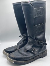 Frank Thomas - Men's - Vintage Black Leather Motorcycle Boots - UK Size 9 