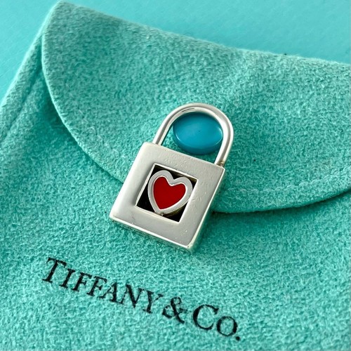 Auth tiffany red enamel - red, heart