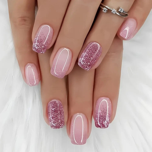 24x short square false nails - 24x,