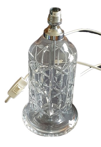 Heavy cut glass table - , lamp